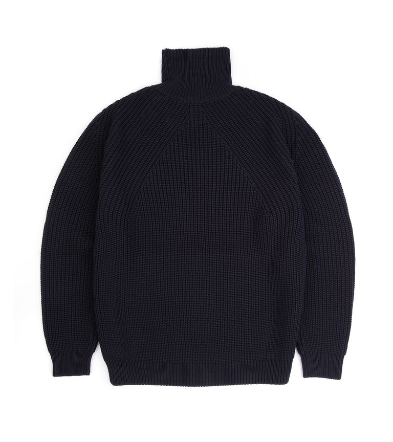 Batoner Signature Wool Turtle Neck Sweater: Navy – Trunk Clothiers US